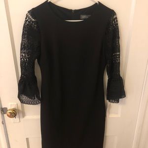Black, lace bell sleeve dress